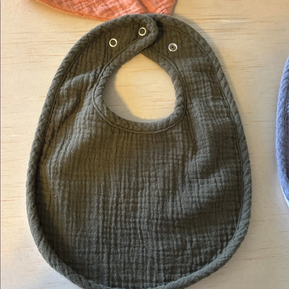 Set of Baby Bibs in Pink, Gray, Green and Brown - Multi-Color Kids Accessories
